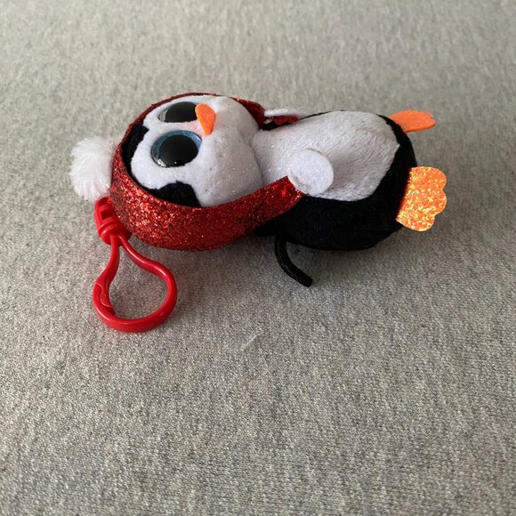 NWT Ty Beanie Boos Key Clip Gale the Christmas Holiday Penguin 4" 2019 - Picture 5 of 13
